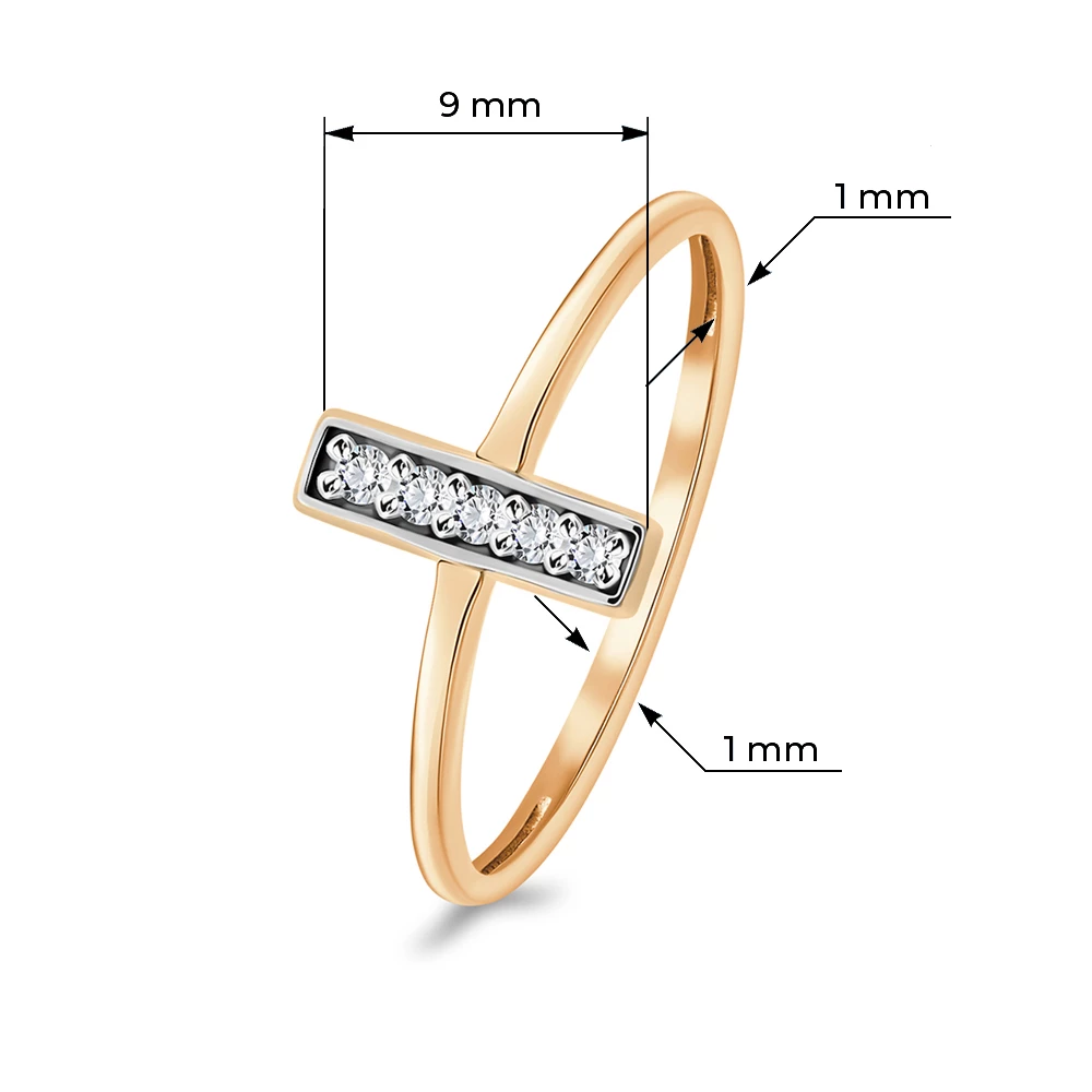 Кольцо с фианитами из красного золота 585 пробы Кольцо с фианитами из красного золота 585 пробы