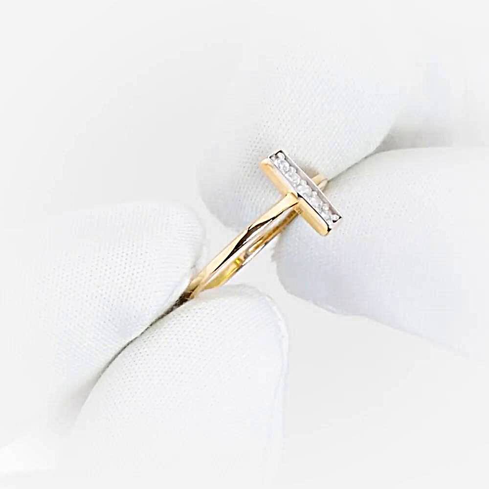 Кольцо с фианитами из красного золота 585 пробы 1