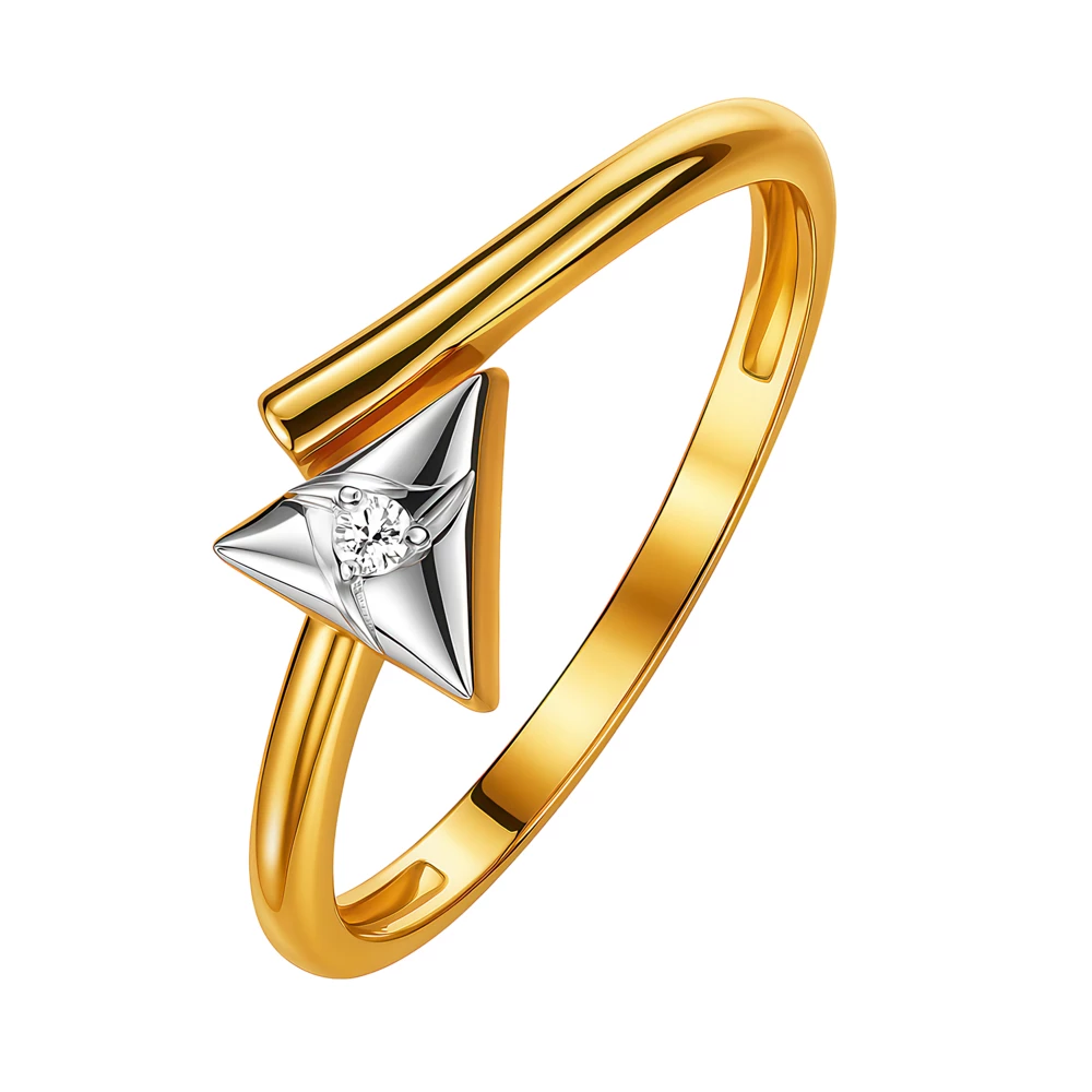 Кольцо с фианитом из красного золота 585 пробы Кольцо с фианитом из красного золота 585 пробы