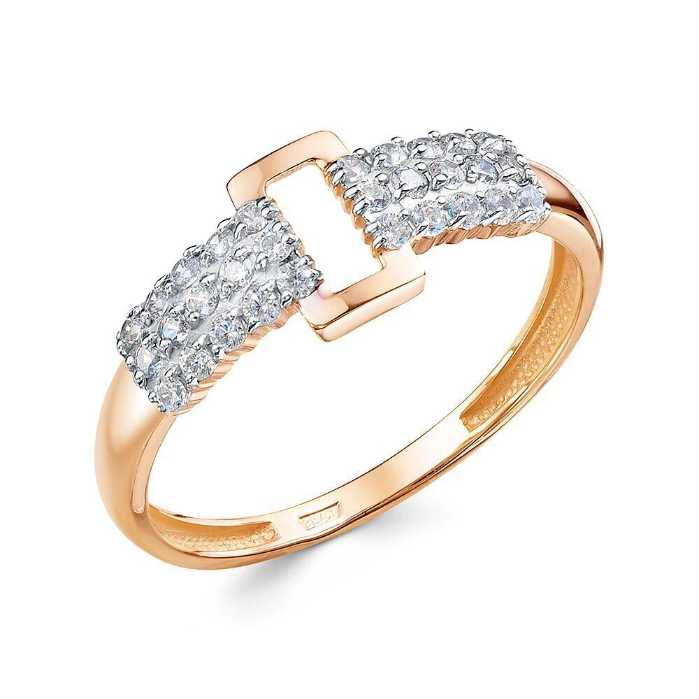 Кольцо с фианитами из красного золота 585 пробы Кольцо с фианитами из красного золота 585 пробы