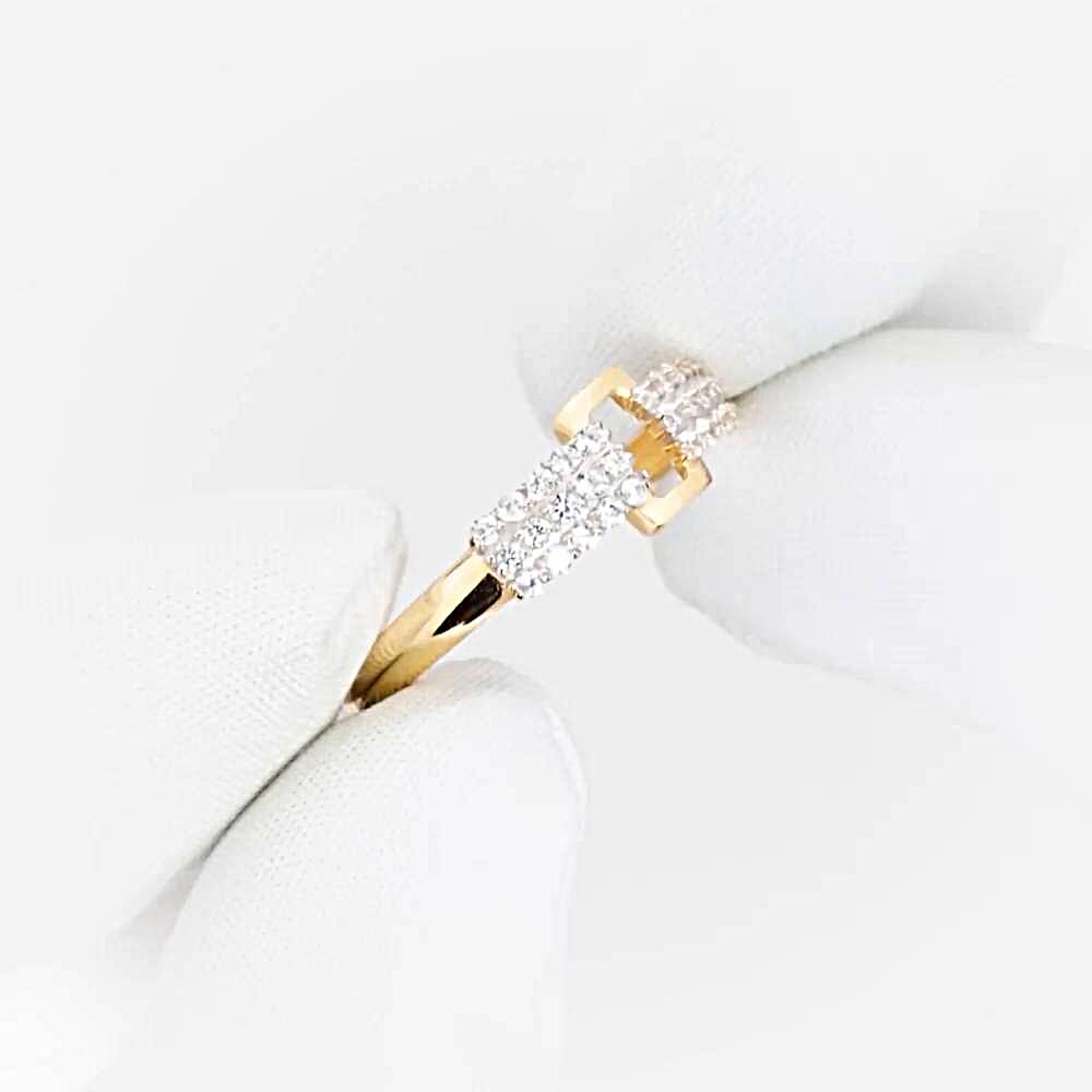 Кольцо с фианитами из красного золота 585 пробы 1