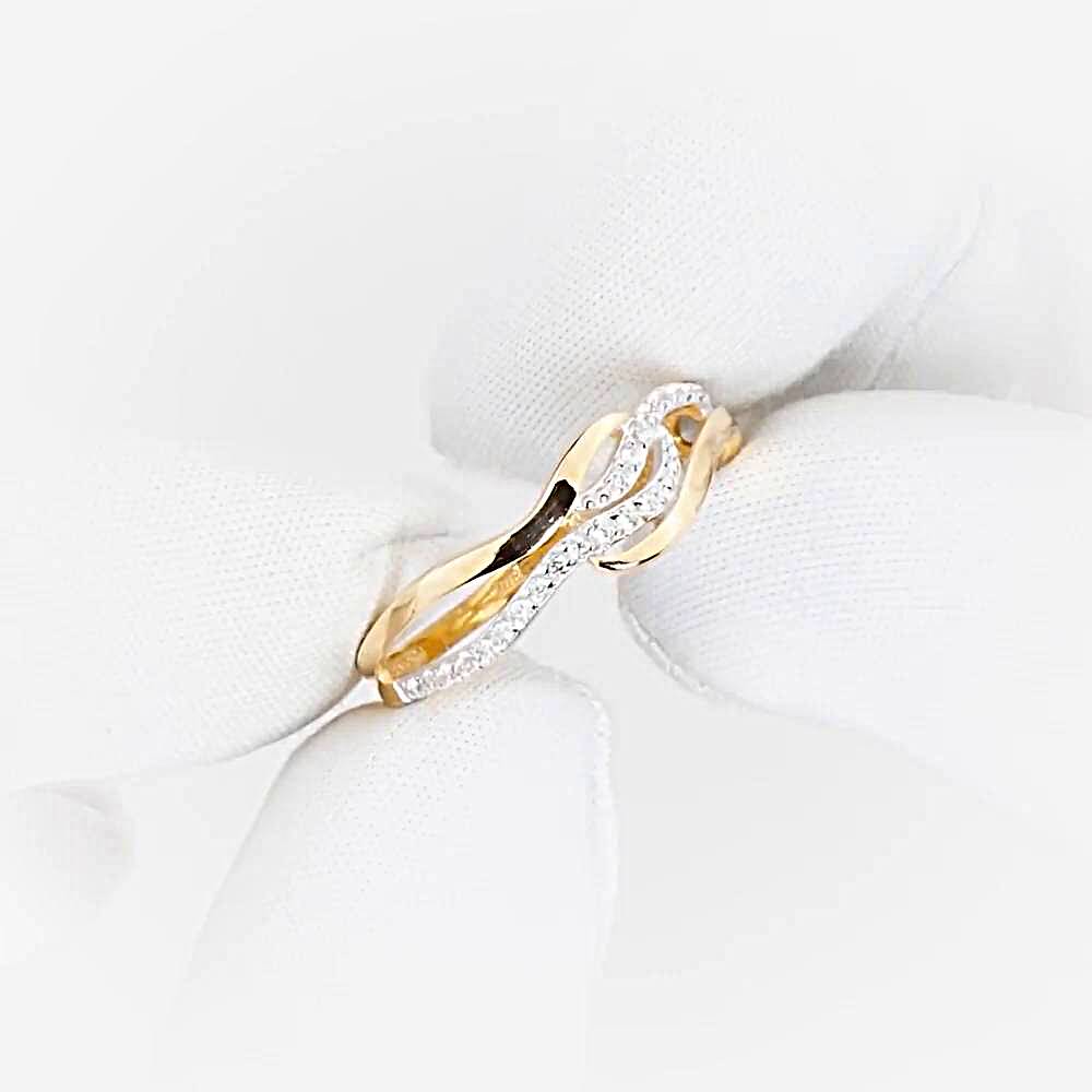 Кольцо с фианитами из красного золота 375 пробы 1