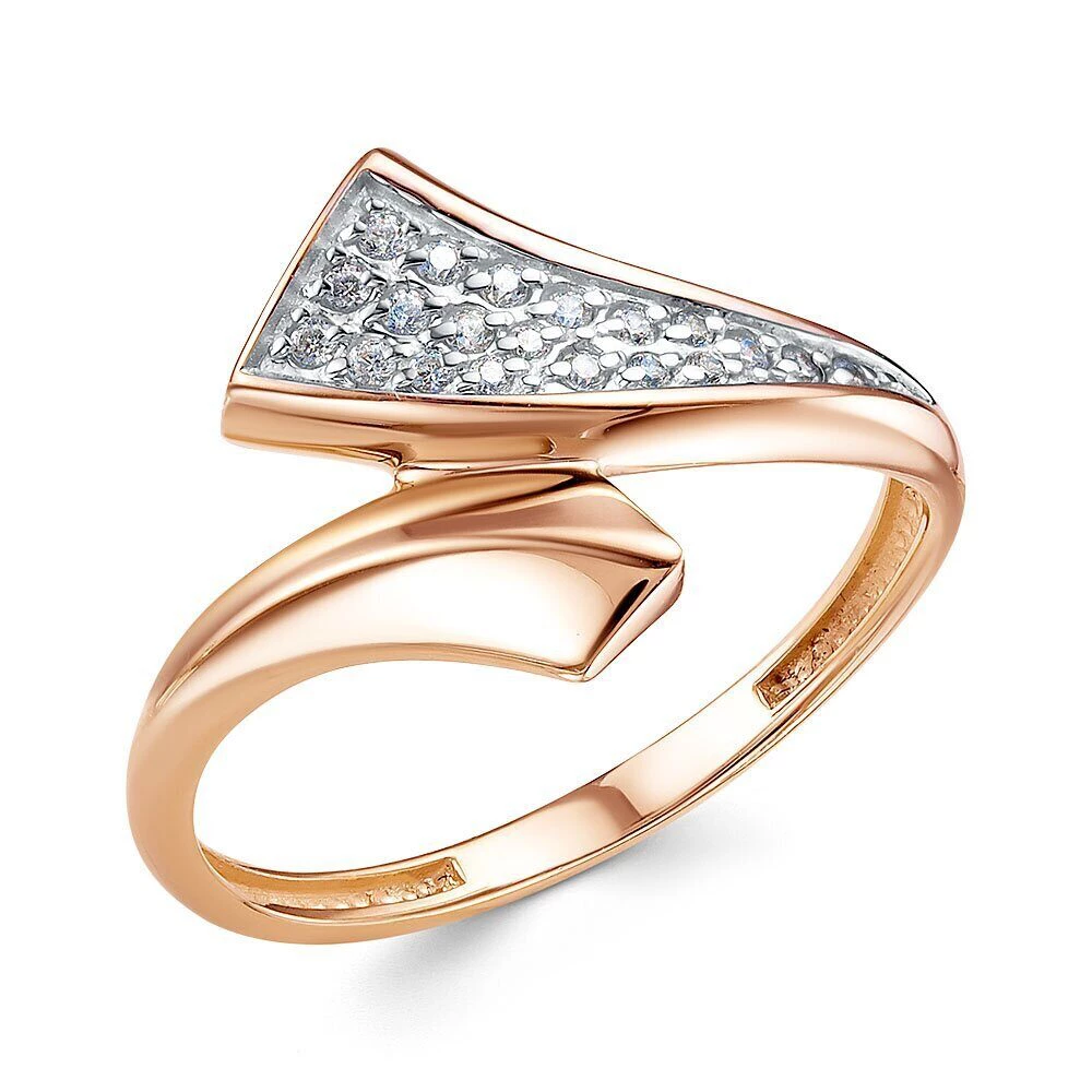 Кольцо с фианитами из красного золота 585 пробы Кольцо с фианитами из красного золота 585 пробы