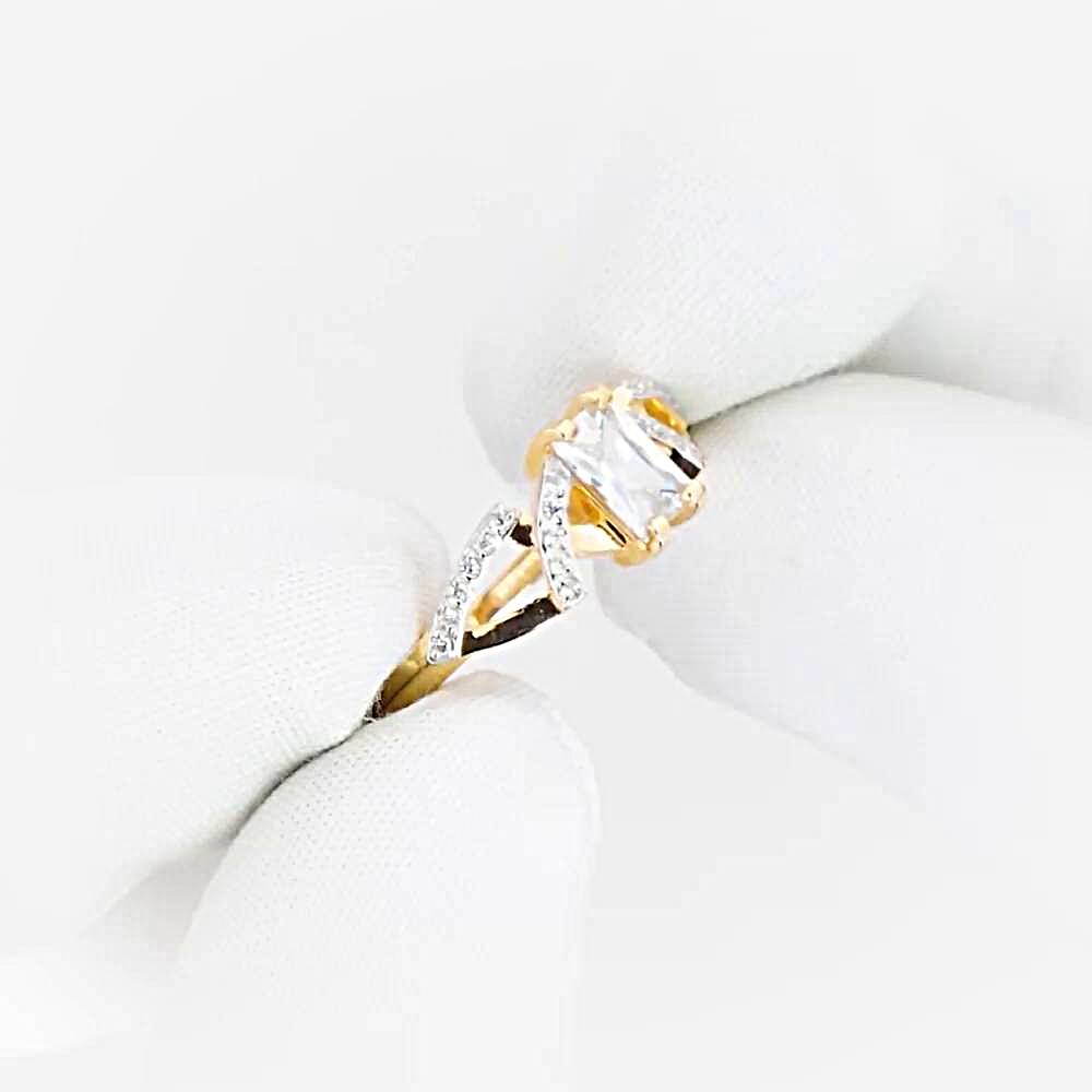 Кольцо с фианитами из красного золота 585 пробы 1