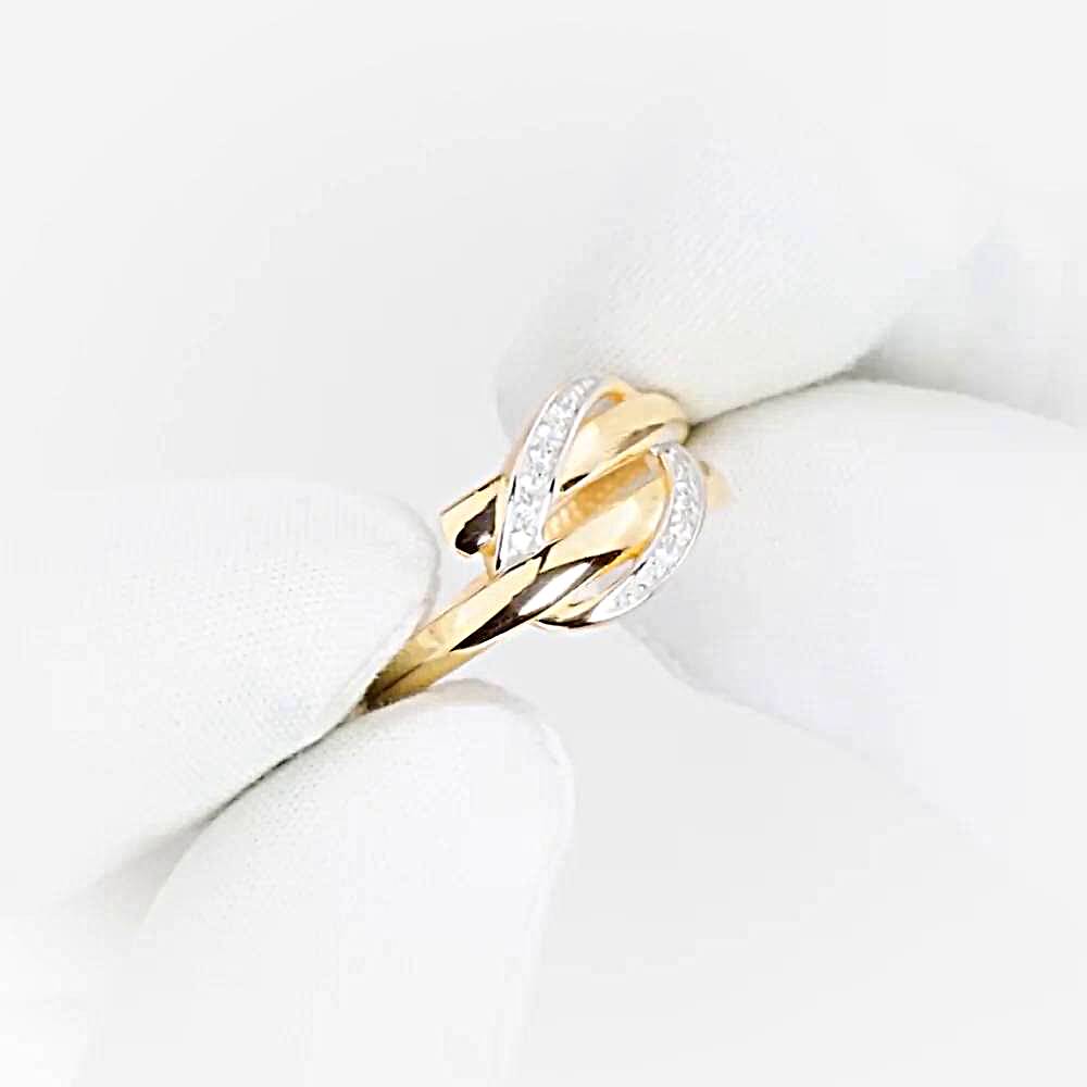 Кольцо с фианитами из красного золота 585 пробы 1