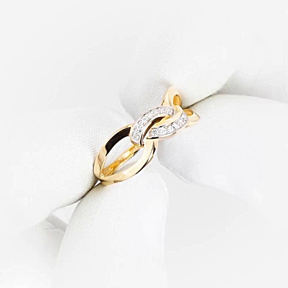 Кольцо с фианитами из красного золота 585 пробы 1