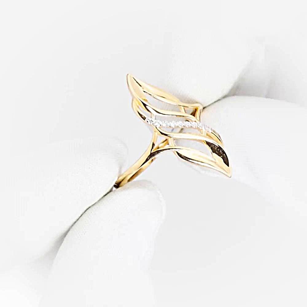 Кольцо с фианитами из красного золота 585 пробы 1