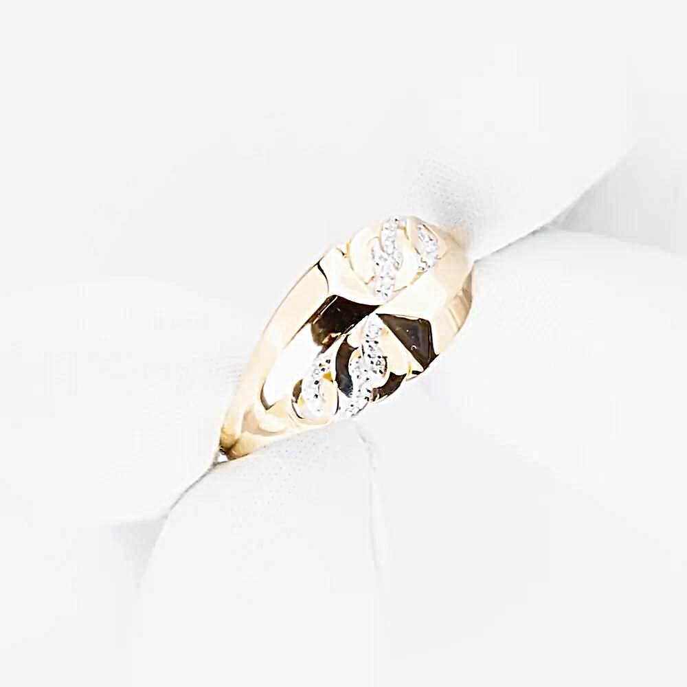 Кольцо с фианитами из красного золота 585 пробы