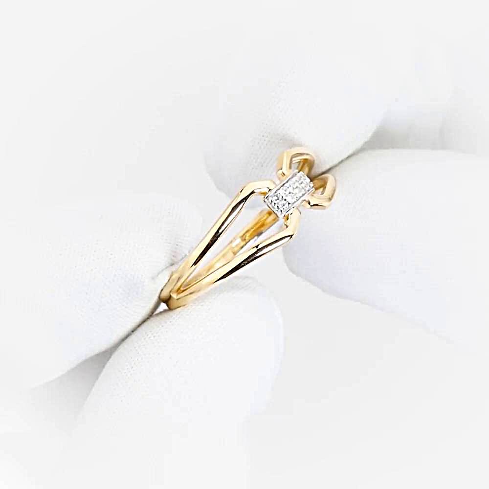 Кольцо с фианитами из красного золота 585 пробы 1