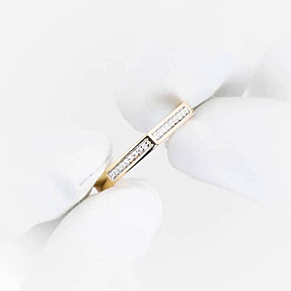 Кольцо с фианитами из красного золота 585 пробы 1