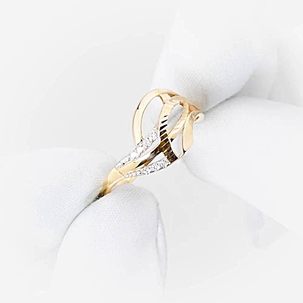 Кольцо с фианитами из красного золота 375 пробы