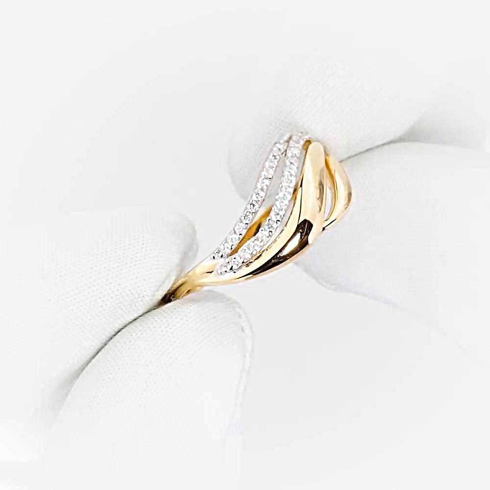 Кольцо с фианитами из красного золота 585 пробы 1