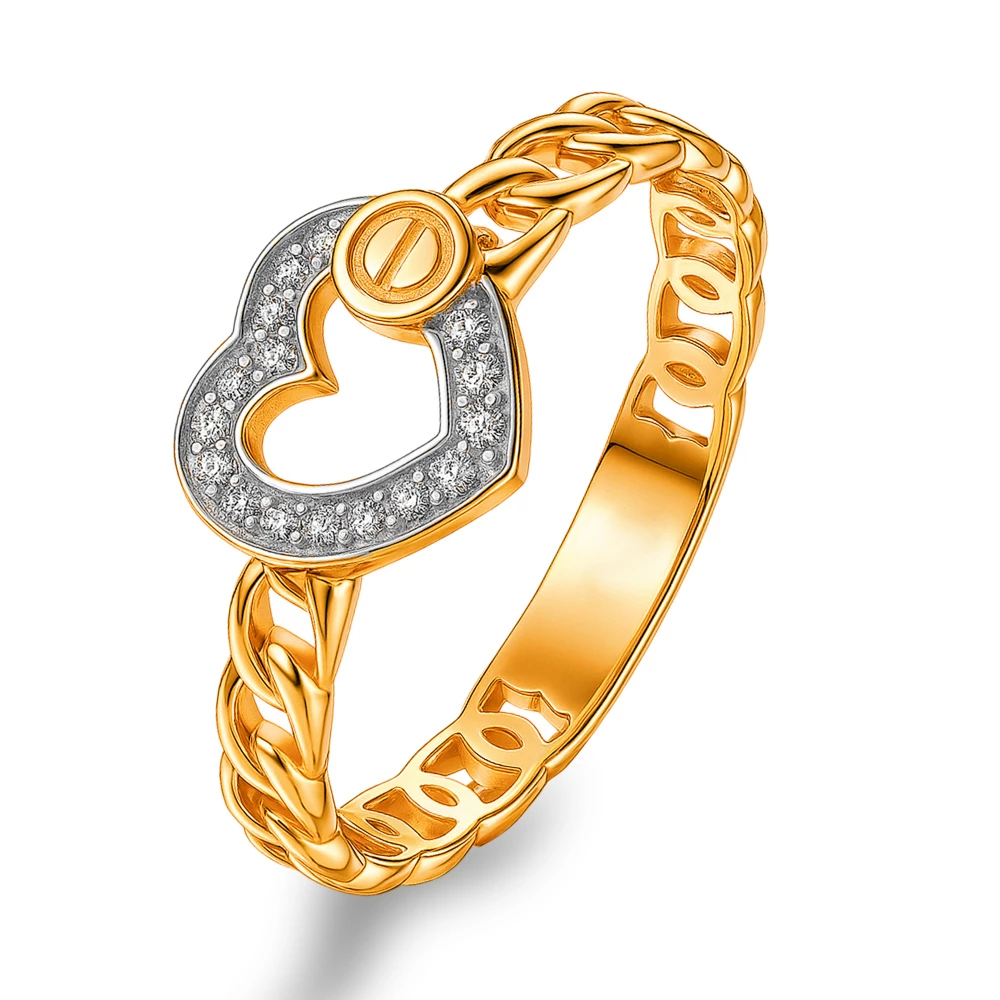 Кольцо с фианитами из красного золота 585 пробы Кольцо с фианитами из красного золота 585 пробы