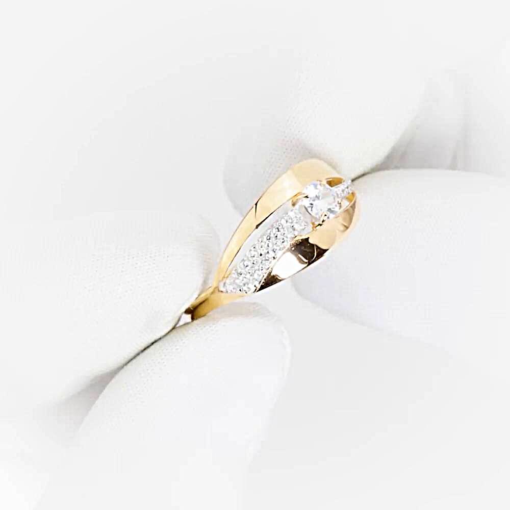 Кольцо с фианитами из красного золота 585 пробы 1