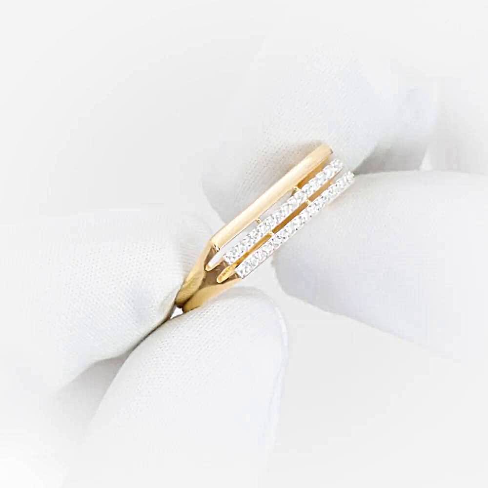 Кольцо с фианитами из красного золота 585 пробы 1