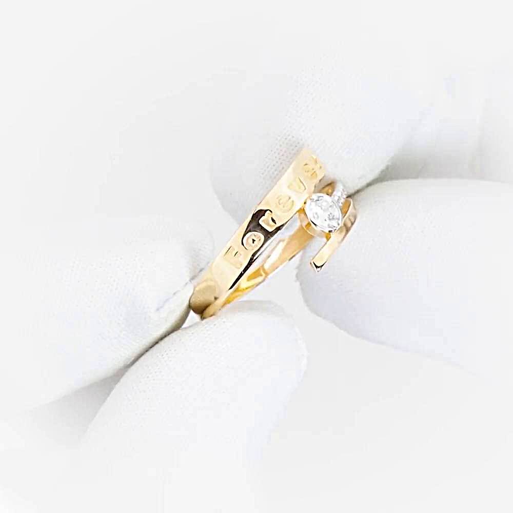 Кольцо с фианитами из красного золота 585 пробы 1