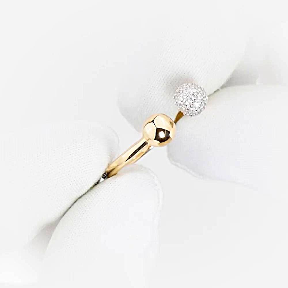 Кольцо с фианитами из красного золота 585 пробы 1