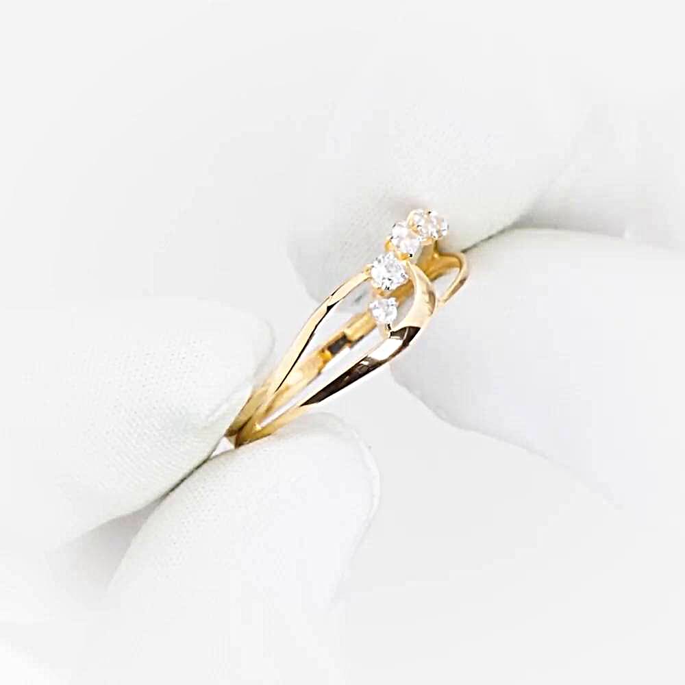 Кольцо с фианитами из красного золота 585 пробы 1