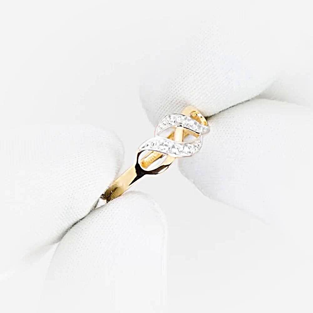 Кольцо с фианитами из красного золота 585 пробы 1