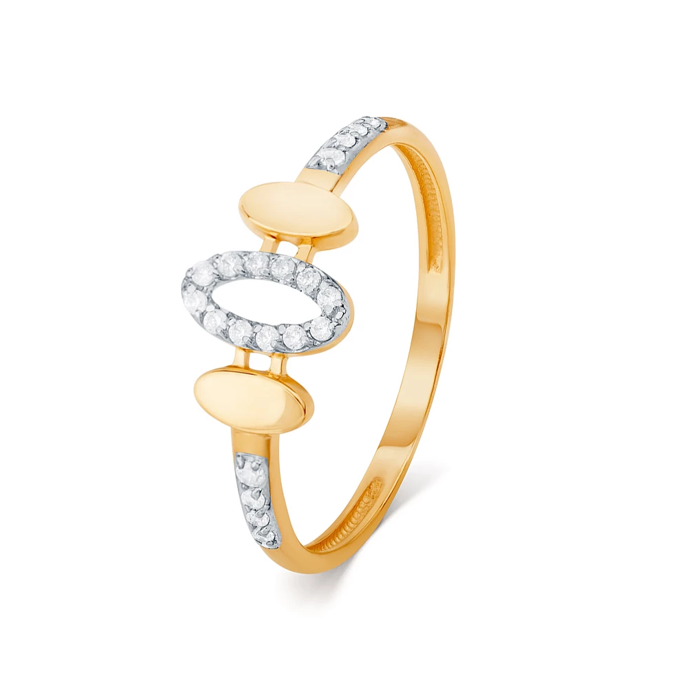 Кольцо с фианитами из красного золота 585 пробы Кольцо с фианитами из красного золота 585 пробы