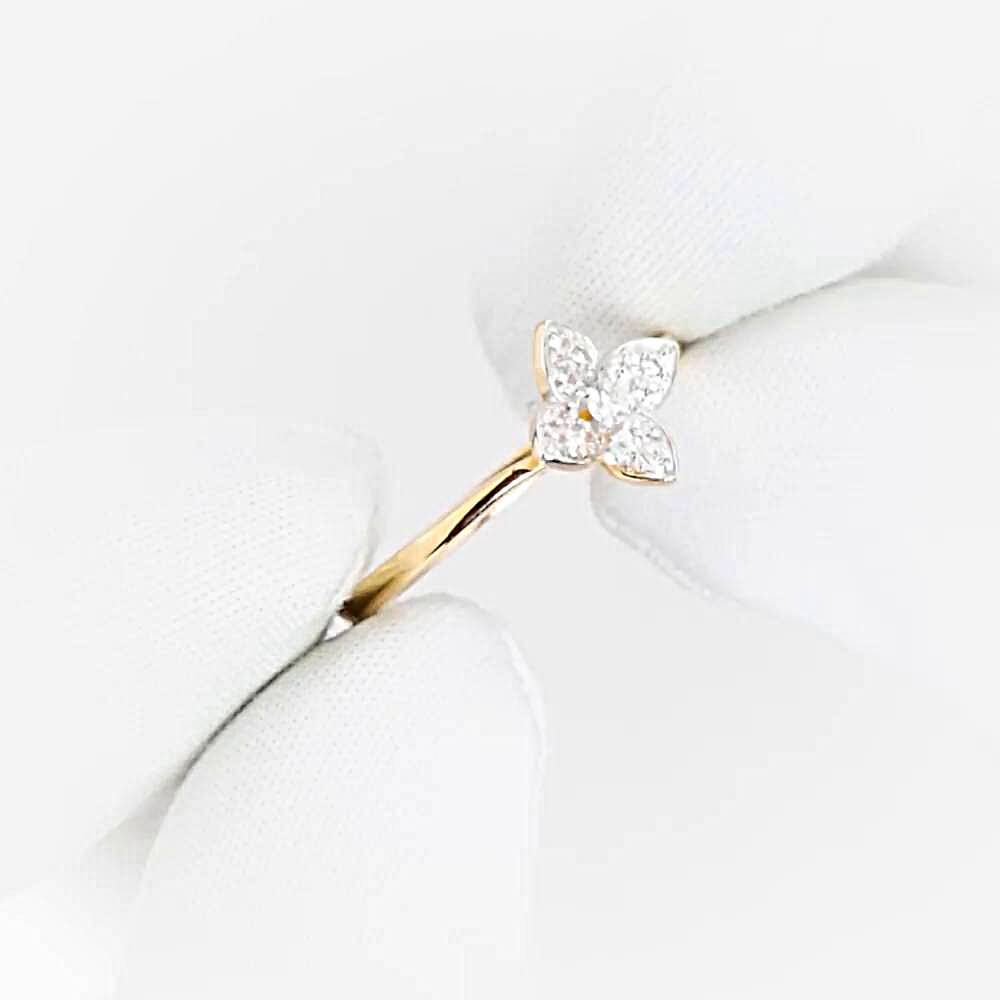 Кольцо с фианитами из красного золота 585 пробы 1