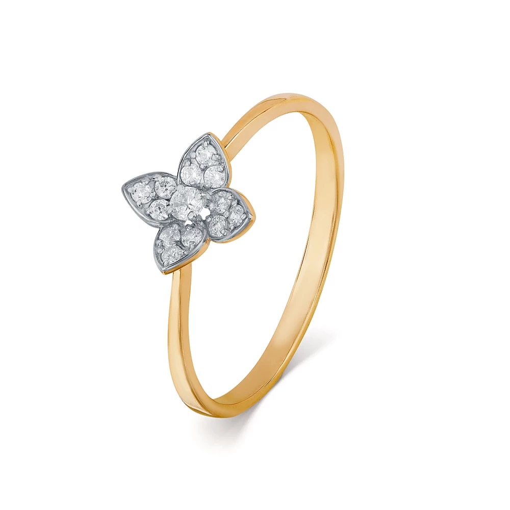 Кольцо с фианитами из красного золота 585 пробы Кольцо с фианитами из красного золота 585 пробы