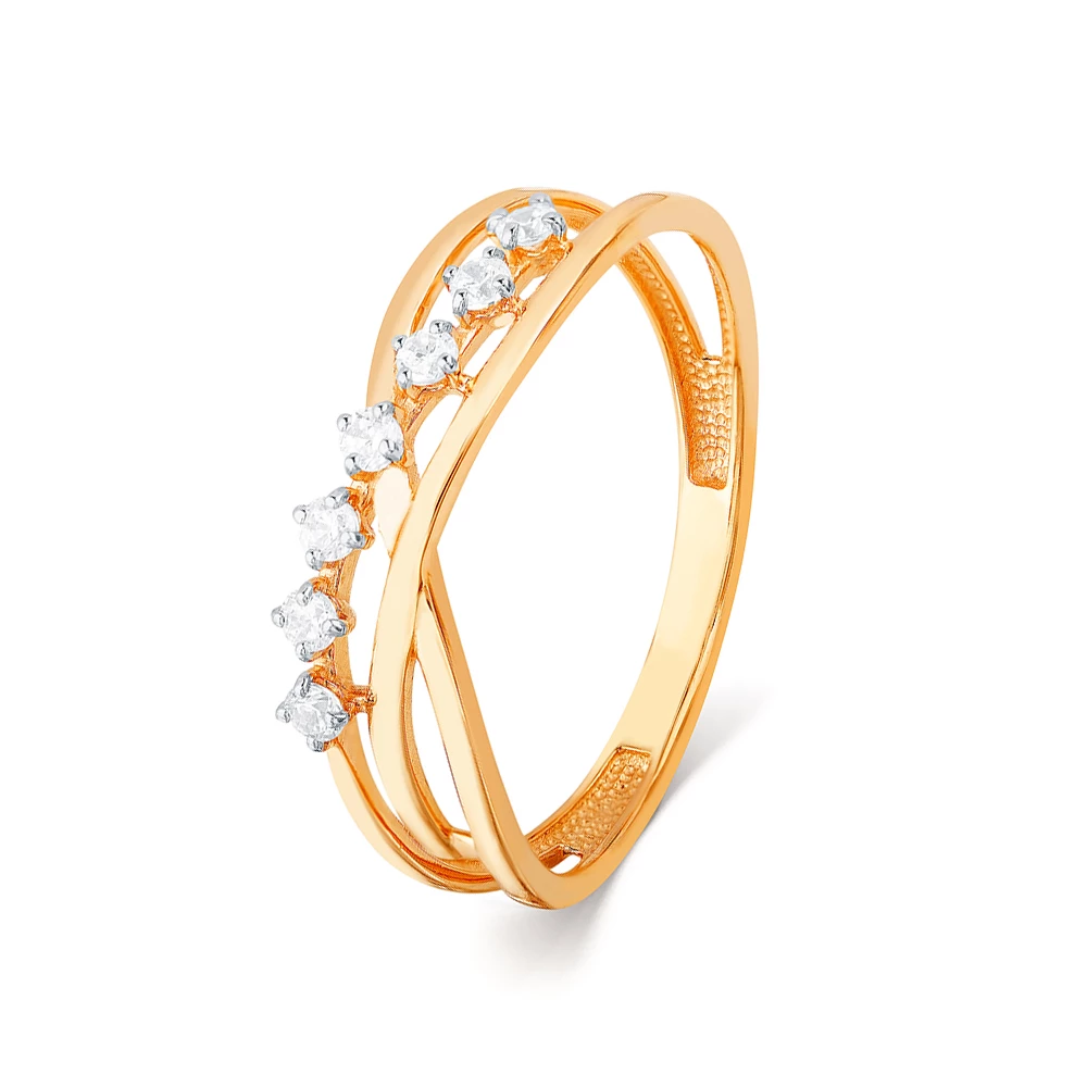 Кольцо с фианитами из красного золота 585 пробы Кольцо с фианитами из красного золота 585 пробы