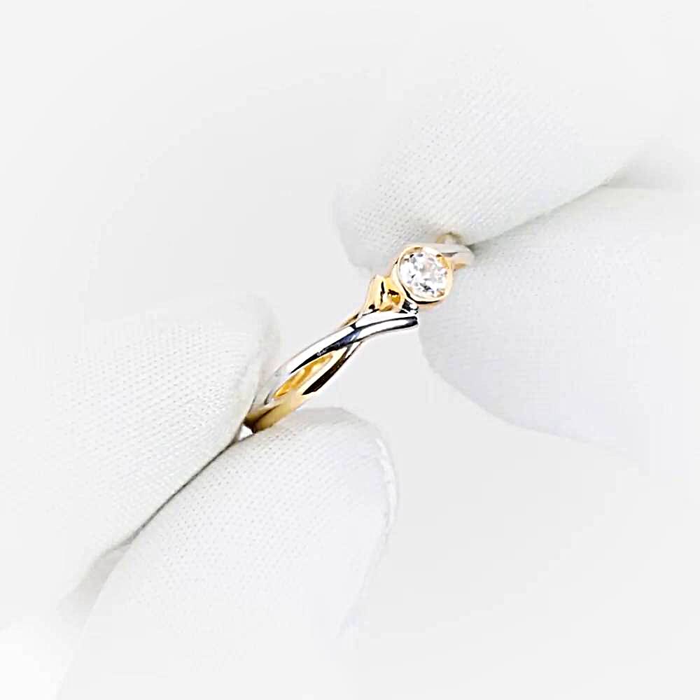 Кольцо с фианитом из красного золота 375 пробы 1