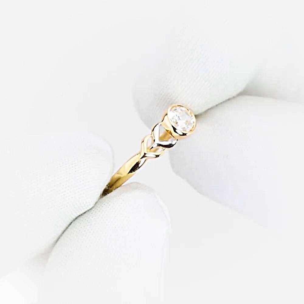 Кольцо с фианитом из красного золота 375 пробы 1