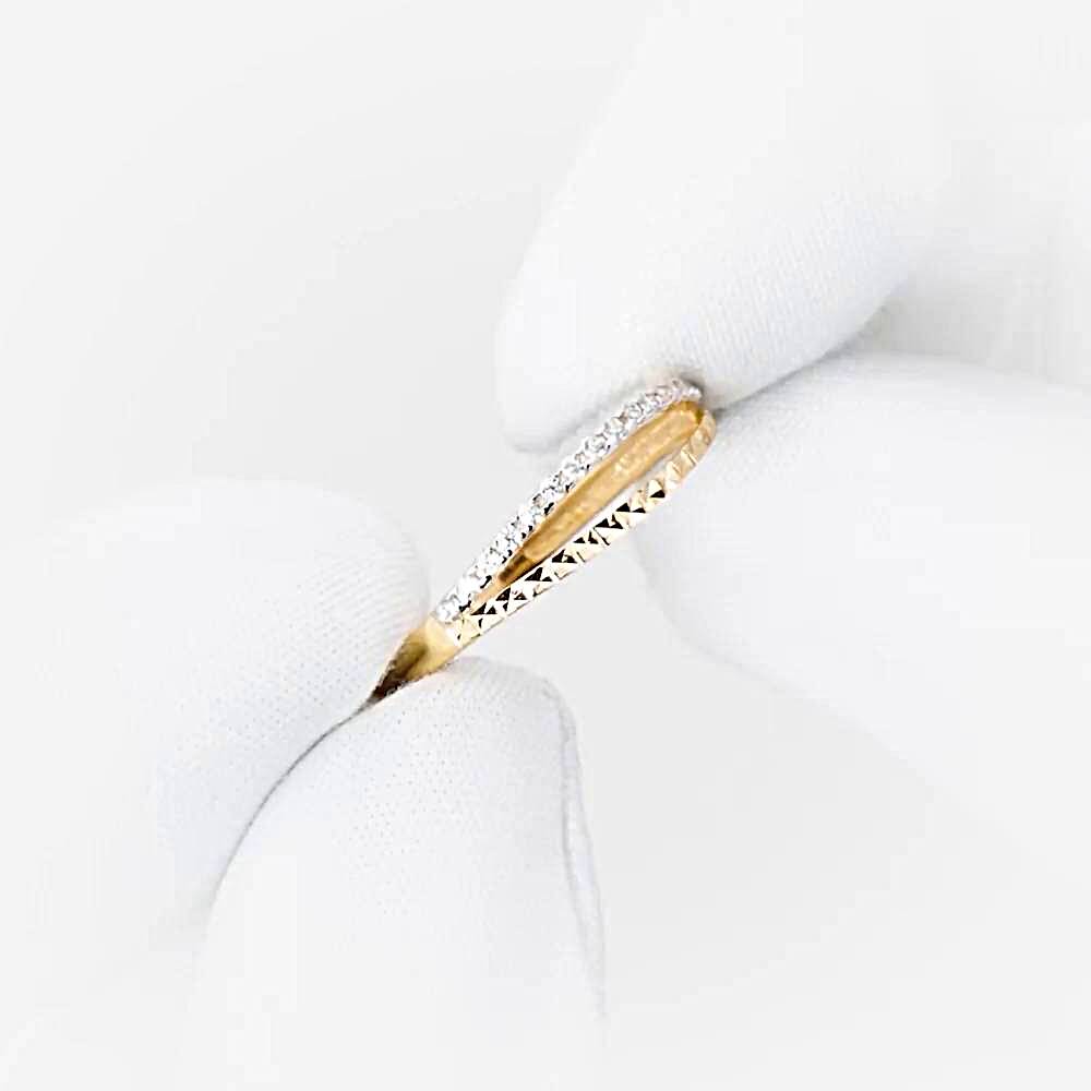 Кольцо с фианитами из красного золота 585 пробы 1