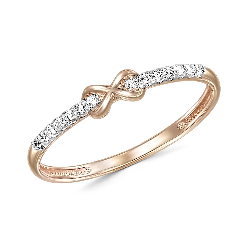 Кольцо с фианитами из красного золота 585 пробы Кольцо с фианитами из красного золота 585 пробы