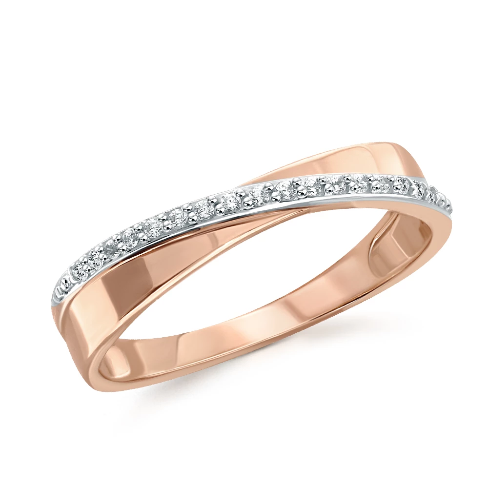 Кольцо с фианитами из красного золота 585 пробы Кольцо с фианитами из красного золота 585 пробы