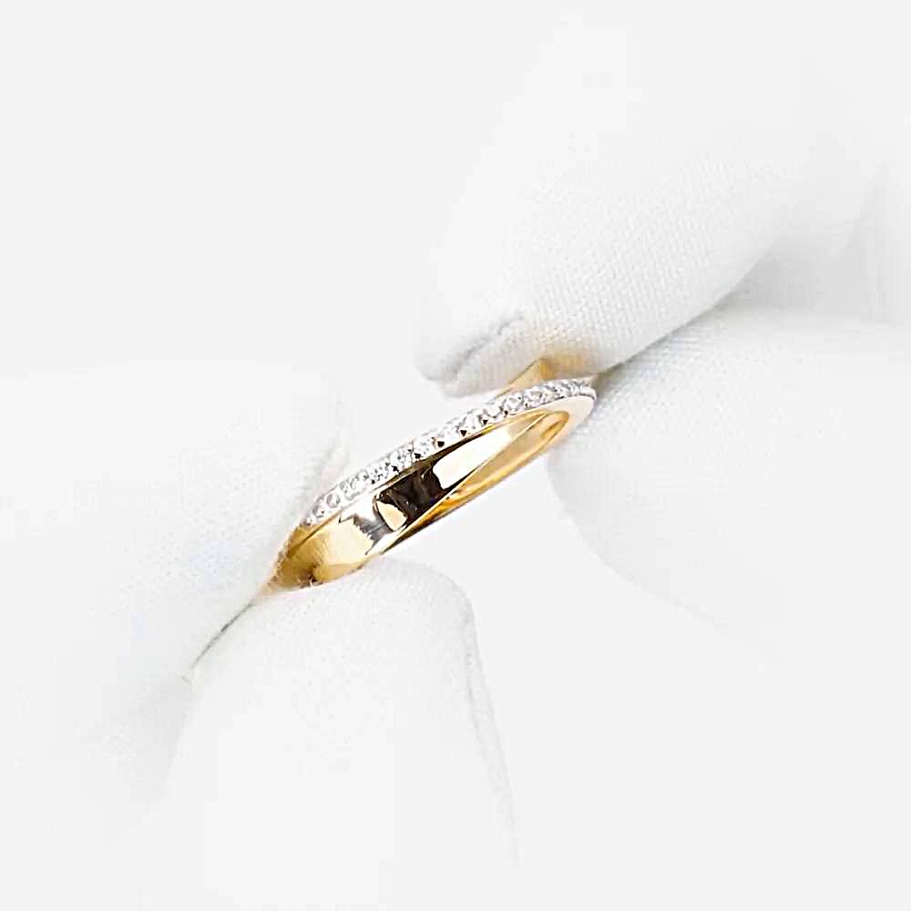 Кольцо с фианитами из красного золота 585 пробы 1