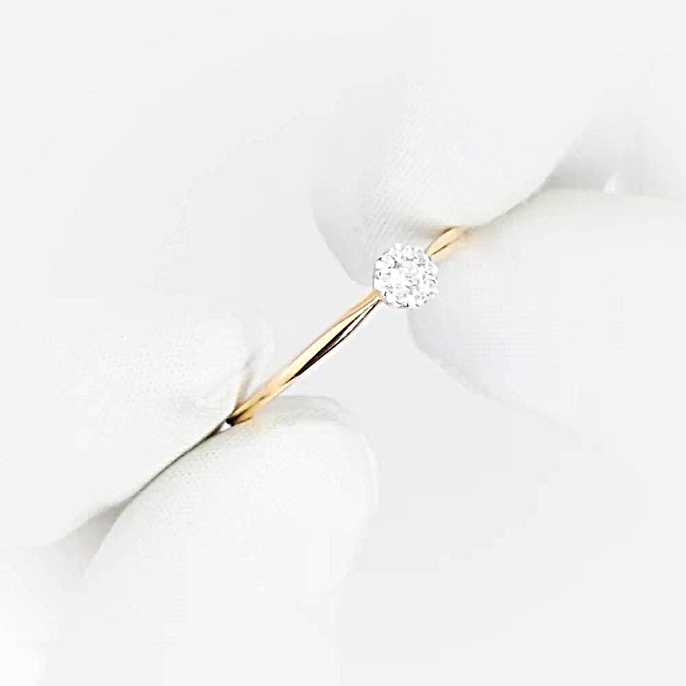 Кольцо с фианитами из красного золота 585 пробы 1