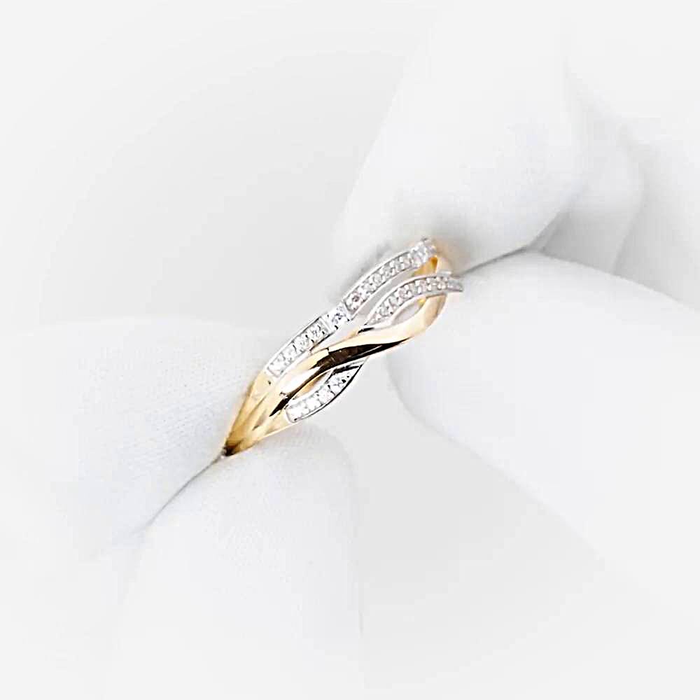 Кольцо с фианитами из красного золота 585 пробы 1