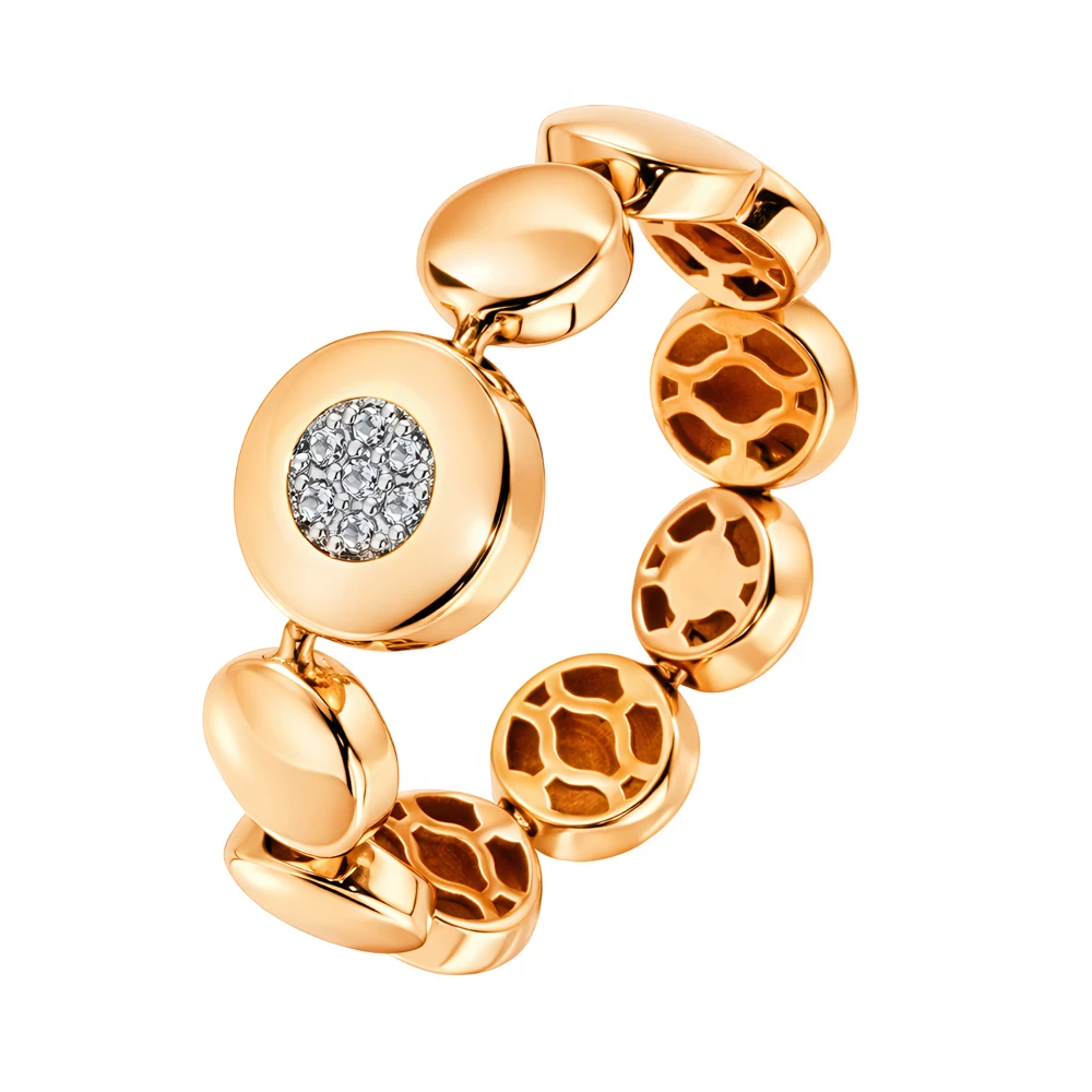 Кольцо с фианитами из красного золота 585 пробы Кольцо с фианитами из красного золота 585 пробы