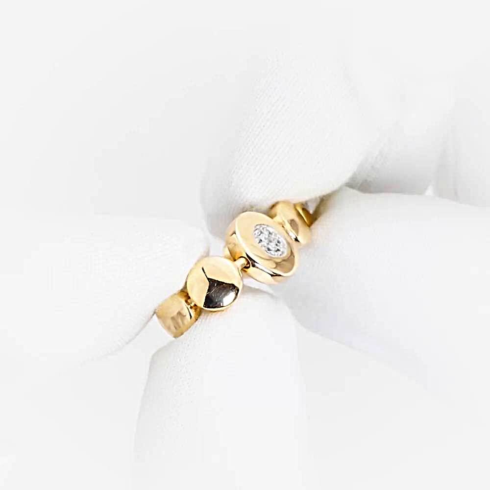 Кольцо с фианитами из красного золота 585 пробы