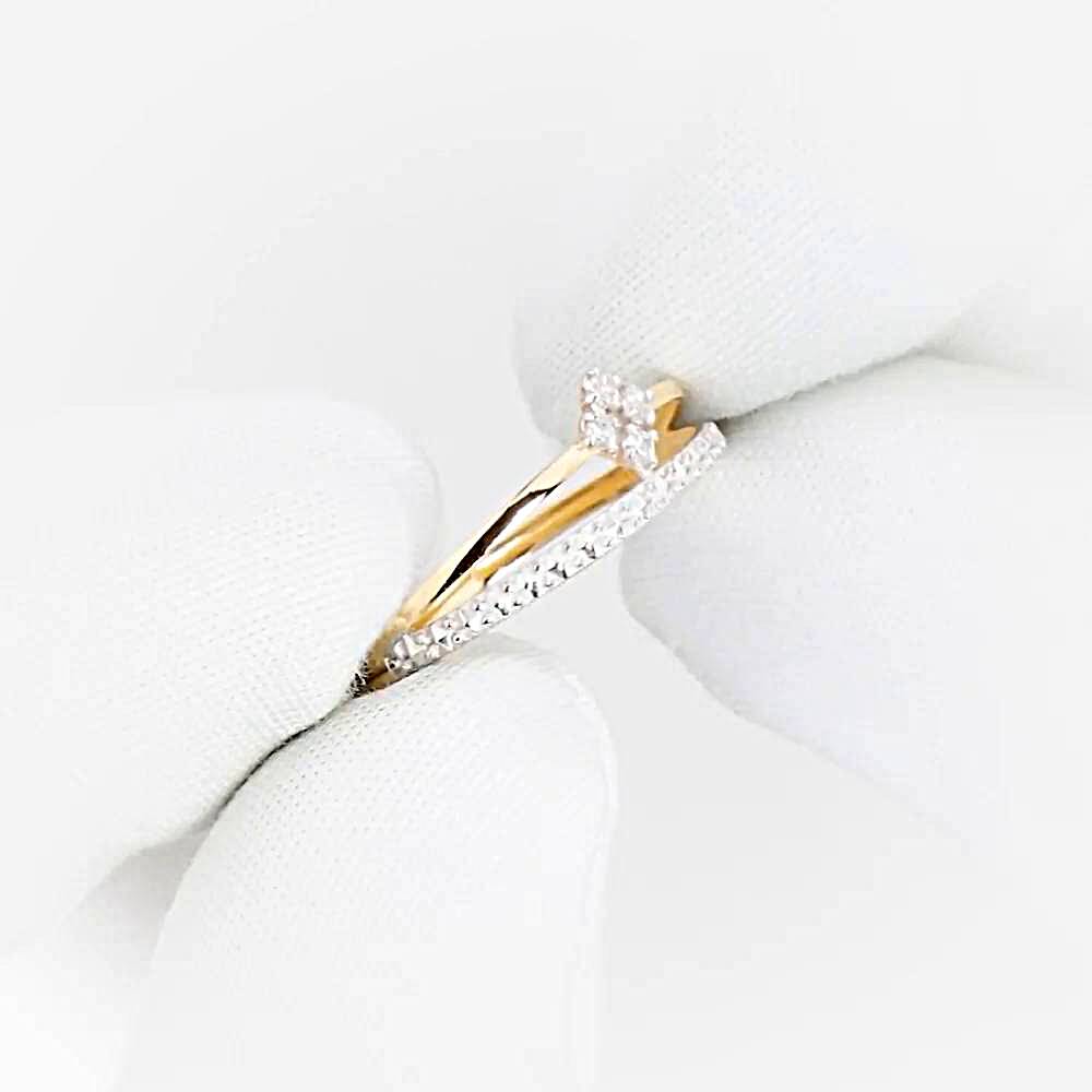 Кольцо с фианитами из красного золота 585 пробы 1