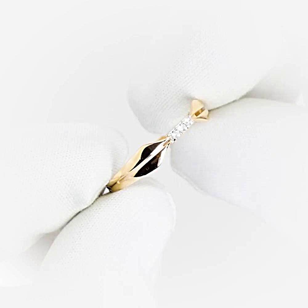 Кольцо с фианитами из красного золота 585 пробы 1