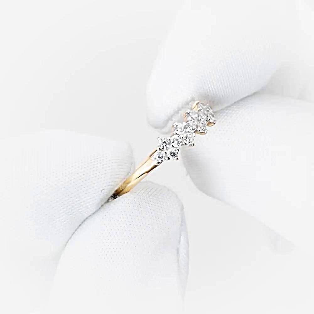 Кольцо с фианитами из красного золота 375 пробы 1