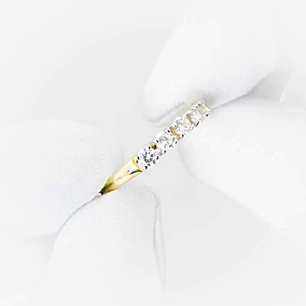 Кольцо с фианитами из желтого золота 585 пробы