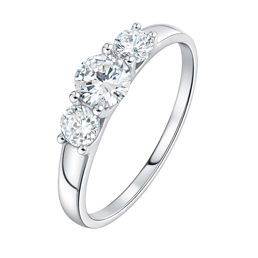 Кольцо с фианитами из белого золота 585 пробы