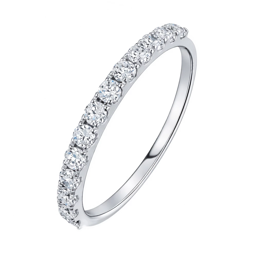 Кольцо с фианитами из белого золота 585 пробы