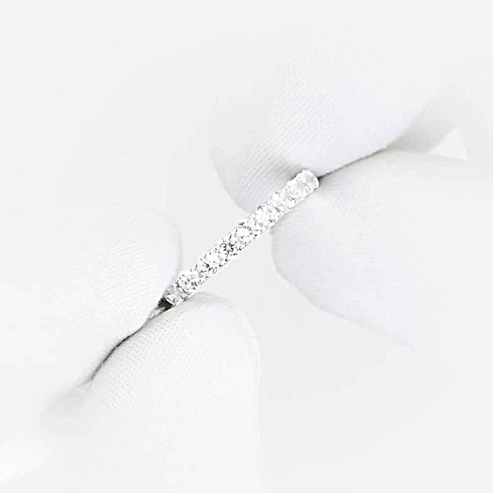 Кольцо с фианитами из белого золота 585 пробы