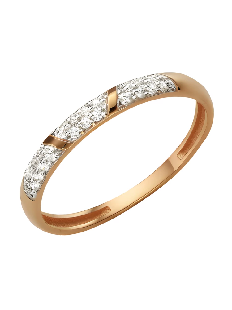 Кольцо с фианитами из красного золота 585 пробы Кольцо с фианитами из красного золота 585 пробы