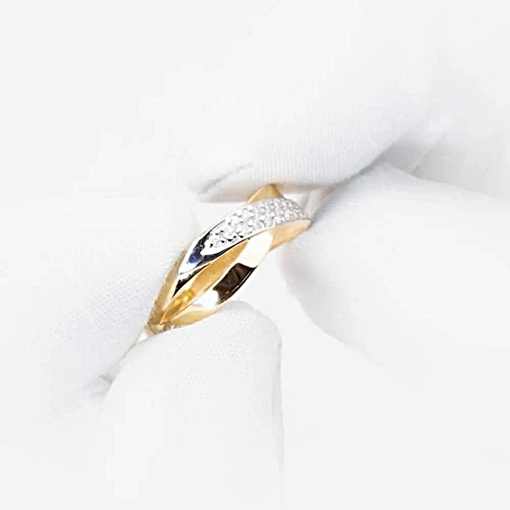 Кольцо с фианитами из красного золота 585 пробы 1