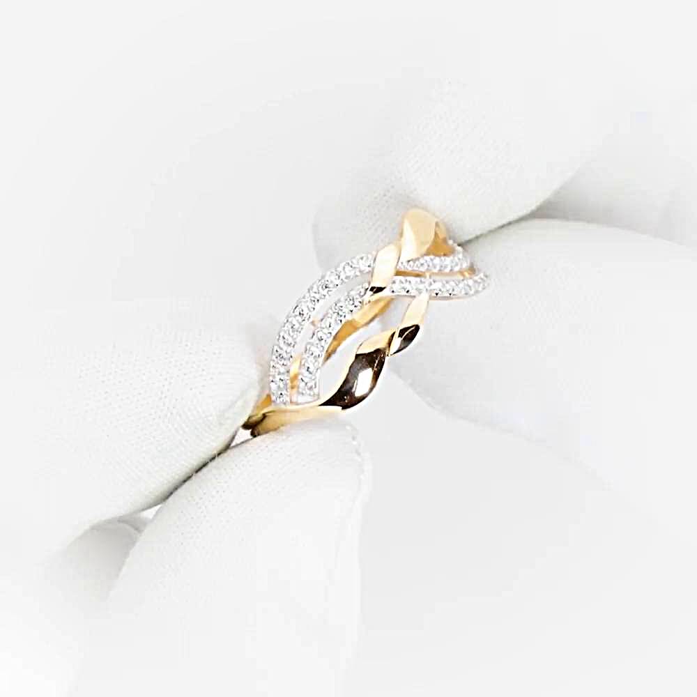 Кольцо с фианитами из красного золота 585 пробы 1