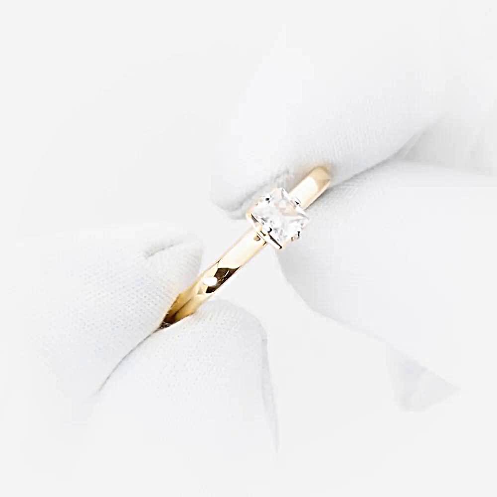 Кольцо с фианитом из красного золота 585 пробы