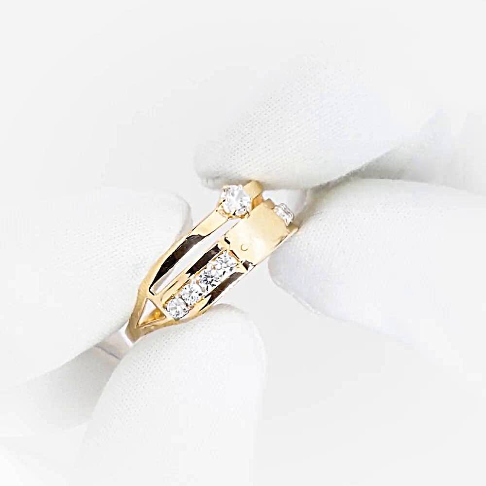 Кольцо с фианитами из красного золота 585 пробы