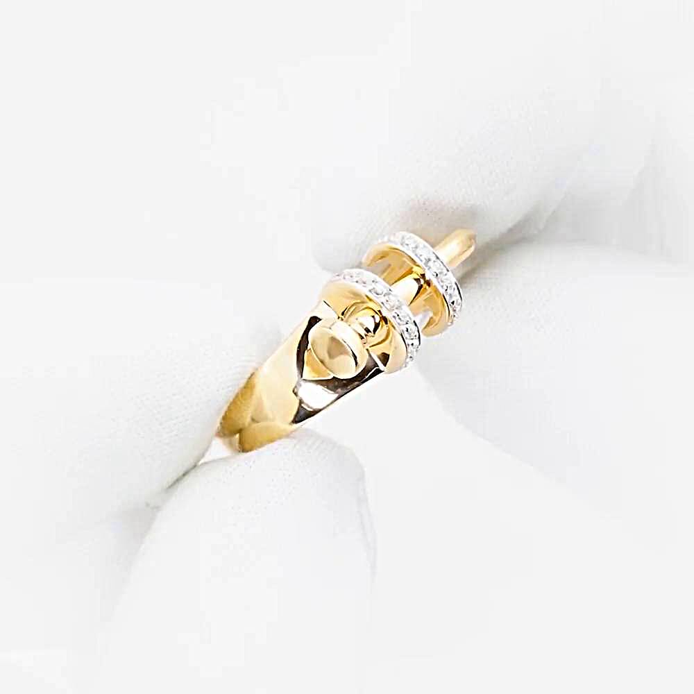 Кольцо с фианитами из красного золота 585 пробы